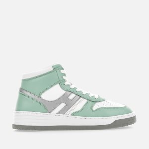 Hogan H630 High Top Kadın Spor Ayakkabı Beyaz Yeşil Gümüş | KR8309647