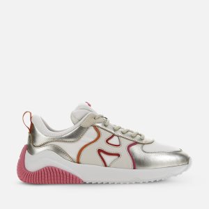 Hogan Sportif H597 Kadın Spor Ayakkabı Gümüş Pembe Beyaz | OW6928017